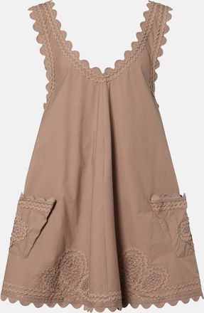 Juliet Dunn Embroidered cotton minidress
