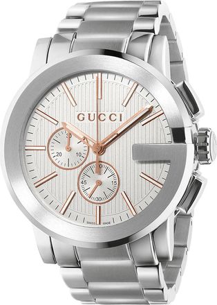 Gucci G-Chrono YA101201 Mens Quartz Watch - Elegant Silver Timepiece Stainless Steel - One Size
