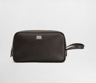 Dolce & Gabbana Sicily Calfskin Necessaire - Man Briefcase And Clutches Black Onesize