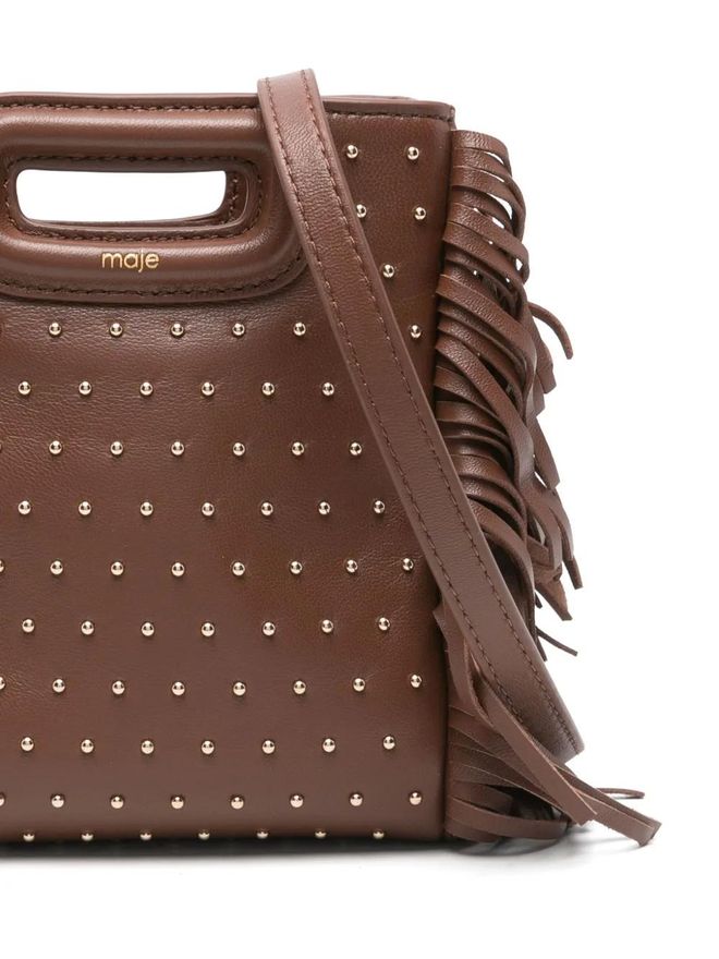 Haut En Cuir Marron/camel Maje Pour Femme - Taille 36, Occasion Très Bon état