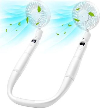 OEM Ventilador De Cuello Y De Mano, 2 En 1, Recargable, Con Pantalla Led, Ventilador Port&aacute;til Ajustable 360&deg;, Ideal Para La Oficina, Viajes Y Actividades 