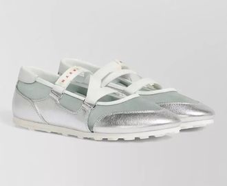 Marni mesh and leather ballerina shoes