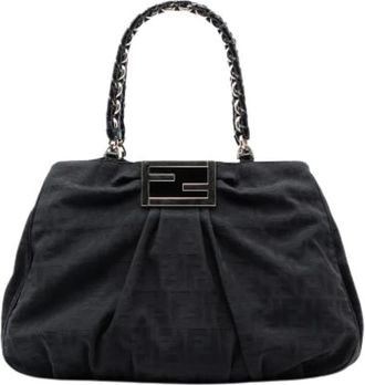 Fendi Pre-owned Shoulder Bags, female, Black, Size: ONE SIZE Pre-owned Canvas Tote