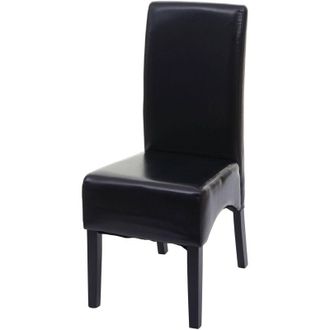 Hhg Sedia pranzo soggiorno Latina pelle 102x44x44cm nero gambe scure
