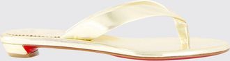 Christian Louboutin Sandali infradito Miss Z in pelle laminata con tacco basso