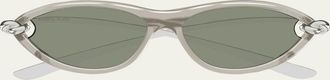 Bottega Veneta Knot 56mm Acetate & Metal Cat-Eye Sunglasses