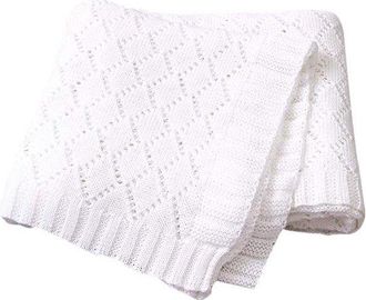 OEM Manta De Beb&eacute; De Punto Suave - Algod&oacute;n, Para Cuna Y Cochecito - C&aacute;lida Y Transpirable - Blanca (80x100 Cm)