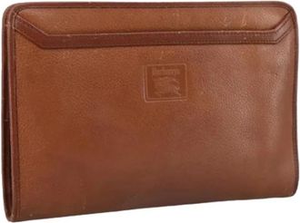 Burberry Pre-owned Vintage Clutch Bag - Dames - Vintage Clutch - Bruin - ONE Size - Leer - Vintage