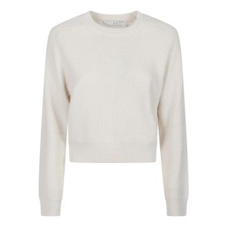 Iro Celena Sweater - Dames - Ronde hals truien - Wit - S - Wol - Truien & Vesten