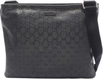 Gucci Pre-owned Cross Body Bags, unisex, Black, Size: ONE SIZE Pre-owned Vintage GG Imprim&eacute; Shoulder Bag