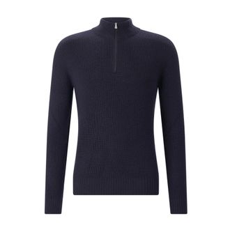 Gran Sasso Maglione a collo alto - - Knitwear - Uomo - Blu - L