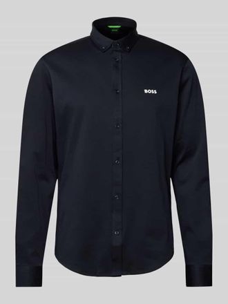 HUGO BOSS Slim Fit Freizeithemd mit Button-Down-Kragen Modell MOTION in Dunkelblau, Gr&ouml;&szlig;e M