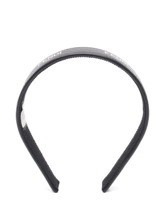 Fendi 2010s leather logo headband - Black