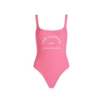 Karl Lagerfeld Badmode, Dames, Roze, M, Rue St-Guillaume Logo-Print Badpak