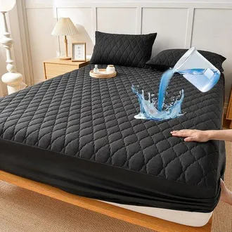 OEM Juego Colch&oacute;n Almohada Impermeables, Membrana Tpu Impermeable, F&aacute;cil Instalar, Transpirable El&aacute;stico, Suave C&oacute;modo, Lavable, Gris 198 X 203 Cm