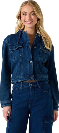 Guess Angela Hooded Cropped Denim Jacket