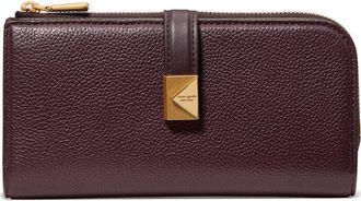 Kate Spade New York deco pebbled leather zip wallet in Blackberry Jam at Nordstrom