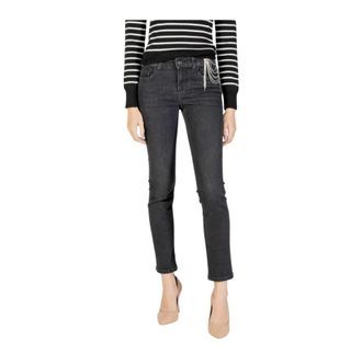 Liu Jo Slim-fit Jeans, female, Black, Size: W33 Zip and Button Fastening Jeans with Front and Back Pockets