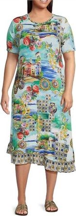 Johnny Was Janie Favorite Asymmetric Hem Short Sleeve Dress - Plus In Christy