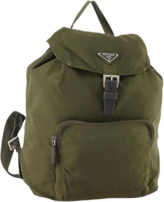 Prada Pre-owned Backpacks, female, Green, Size: ONE SIZE Pre-owned Vintage Backpack