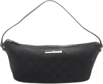 Gucci Pre-owned Shoulder Bags, female, Black, Size: ONE SIZE Pre-owned Canvas gucci-bags