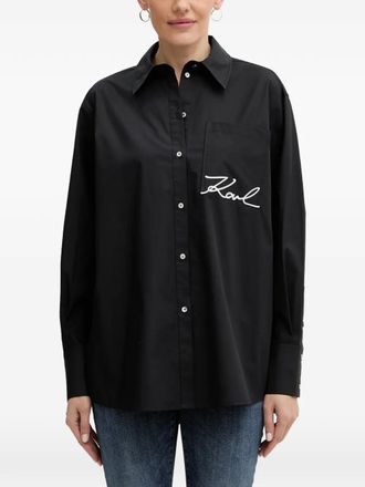 Karl Lagerfeld Camicia con ricamo - Nero