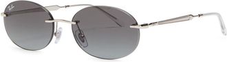 Ray-Ban Rimless Oval-frame Sunglasses - Silver - One Size