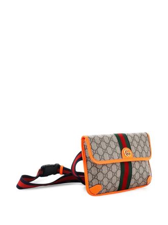 Gucci Ophidia Flap GG Coated Canvas with Leather belt bag - Marrone