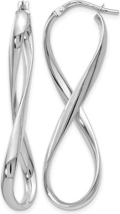 Diamond2Deal 14K White Gold Polished Fancy Infinity Hoop Earrings