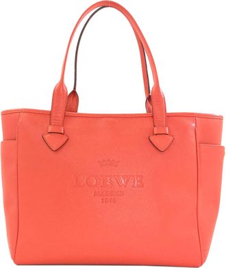 Loewe Red Color Leather Tote Bag (Pre-Owned)