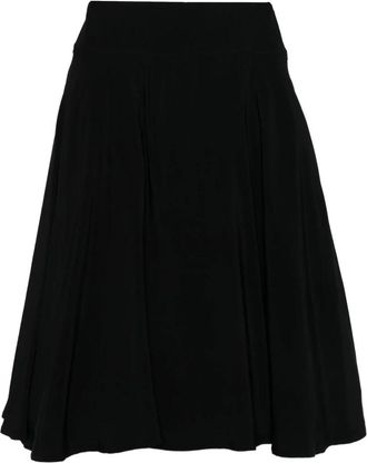 Yohji Yamamoto Rok met hoge taille - Dames - Midirokken - Zwart - M - Polyester - Rokken