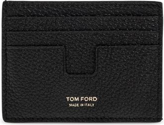 Tom Ford Leren Kaarthouder - Heren - Portefeuilles - Zwart - ONE Size - Leer - Accessoires