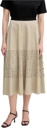 Sandro Ferrone A-lijn Midi Rok - Dames - Midirokken - Beige - XS - Rokken