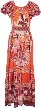 Miss June Womens Long Dress Peony Red Modal