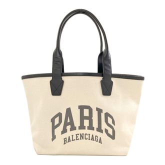 Balenciaga Black White Canvas Tote Bag (Pre-Owned)