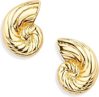 Lele Sadoughi Nautilus Shell Stud Earrings in Gold at Nordstrom