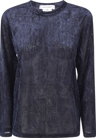 Comme Des Gar&ccedil;ons Shirt Thin Roundneck Polyester Mesh Velour Washer