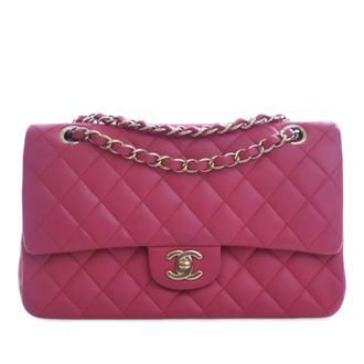 Chanel Pink Lambskin Medium Classic Double Flap