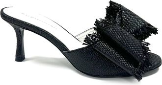 Koko + Palenki Kyra Raffia Sandals In Black