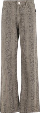 Federica Tosi Python Denim Jeans - Dames - Loose Fit Jeans - Bruin - W27 - Denim - Jeans