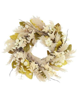 Creative Displays Inc. 27 Coastal Wreath With Pampas, Eucalyptus & Starfish