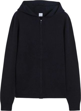 Aspesi Wool and Cotton Zip Hoodie - Heren - Hoodies - Blauw - S - Katoen - Hoodies & sweatvesten