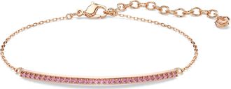 Swarovski Only Bracelet, Round Cut, Pink, 18K Rose Gold Finish