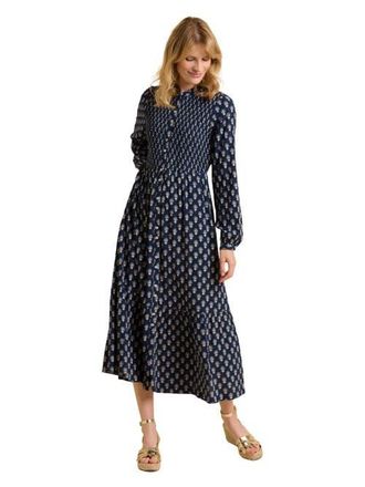 Brakeburn Lark Long Sleeve Button Midi Dress in Navy at Nordstrom, Size 8