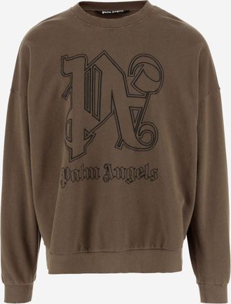 Palm Angels Brown Logo Sweatshirt