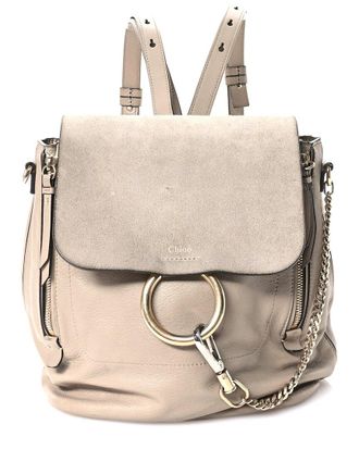 Chloé Grey Calfskin Medium Faye Backpack (Authentic Pre-Loved)