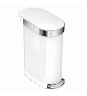 Simplehuman Cubo De Basura Slim 45 L, Blanco Cw2069