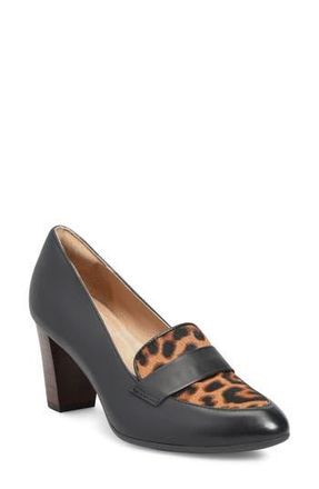 S&ouml;fft Parkdale Loafer Pump in Black/Tan at Nordstrom Rack, Size 6.5