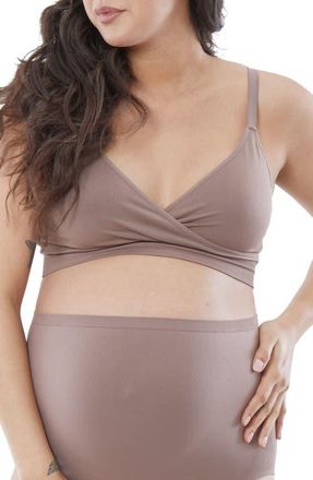 Ingrid & Isabel Cooling Crossover Nursing Bra in Deep Taupe at Nordstrom, Size X-Large
