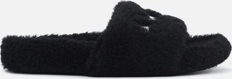 Amiri Womens WOMENS SHEARLING SLIDE - Black - Size: 5